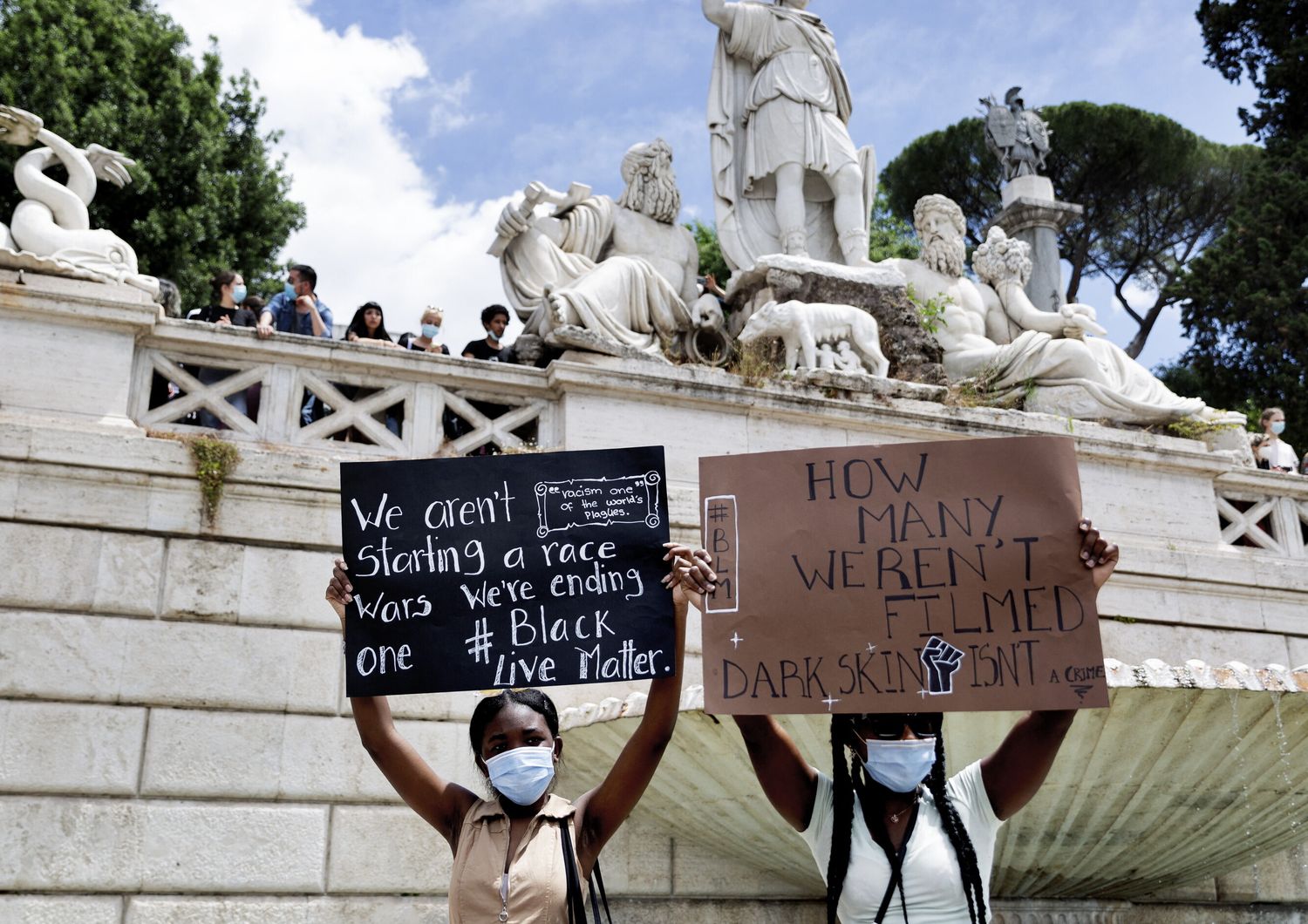 Manifestazione a Roma per George Floyd, morto a Minneapolis il 26 maggio 2020