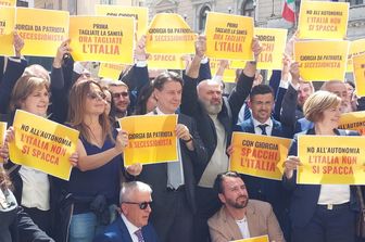 flash mob 5 stelle davanti Palazzo Chigi