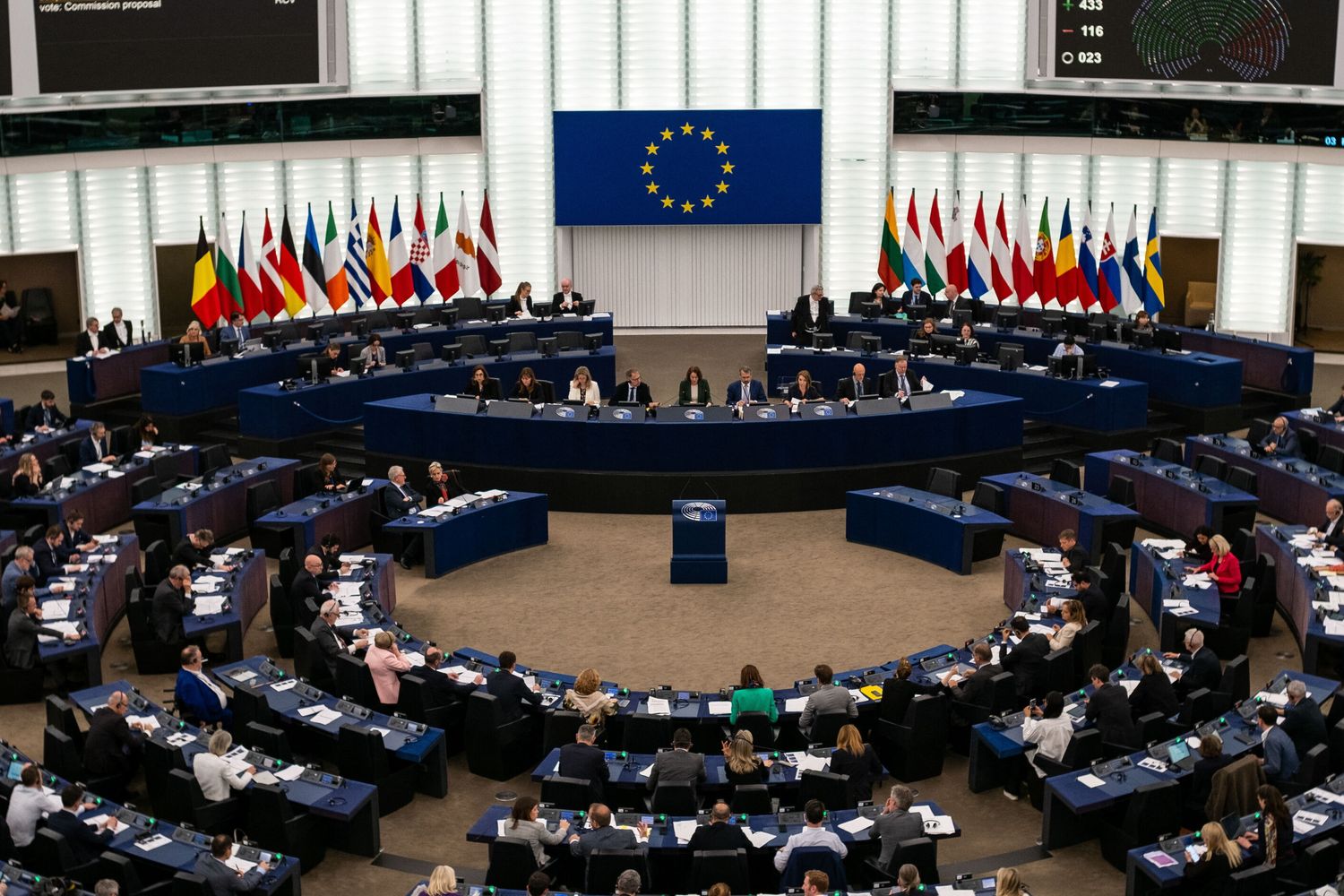 L'emiciclo del Parlamento Europeo