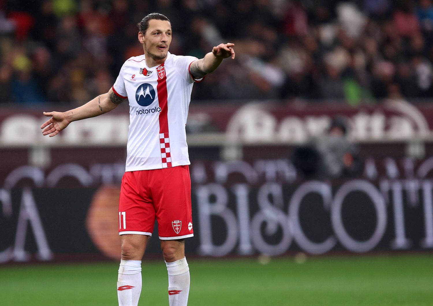 L'attaccante del Monza, Milan Djuric, autore di due gol nel match contro la Lazio finito 2-2