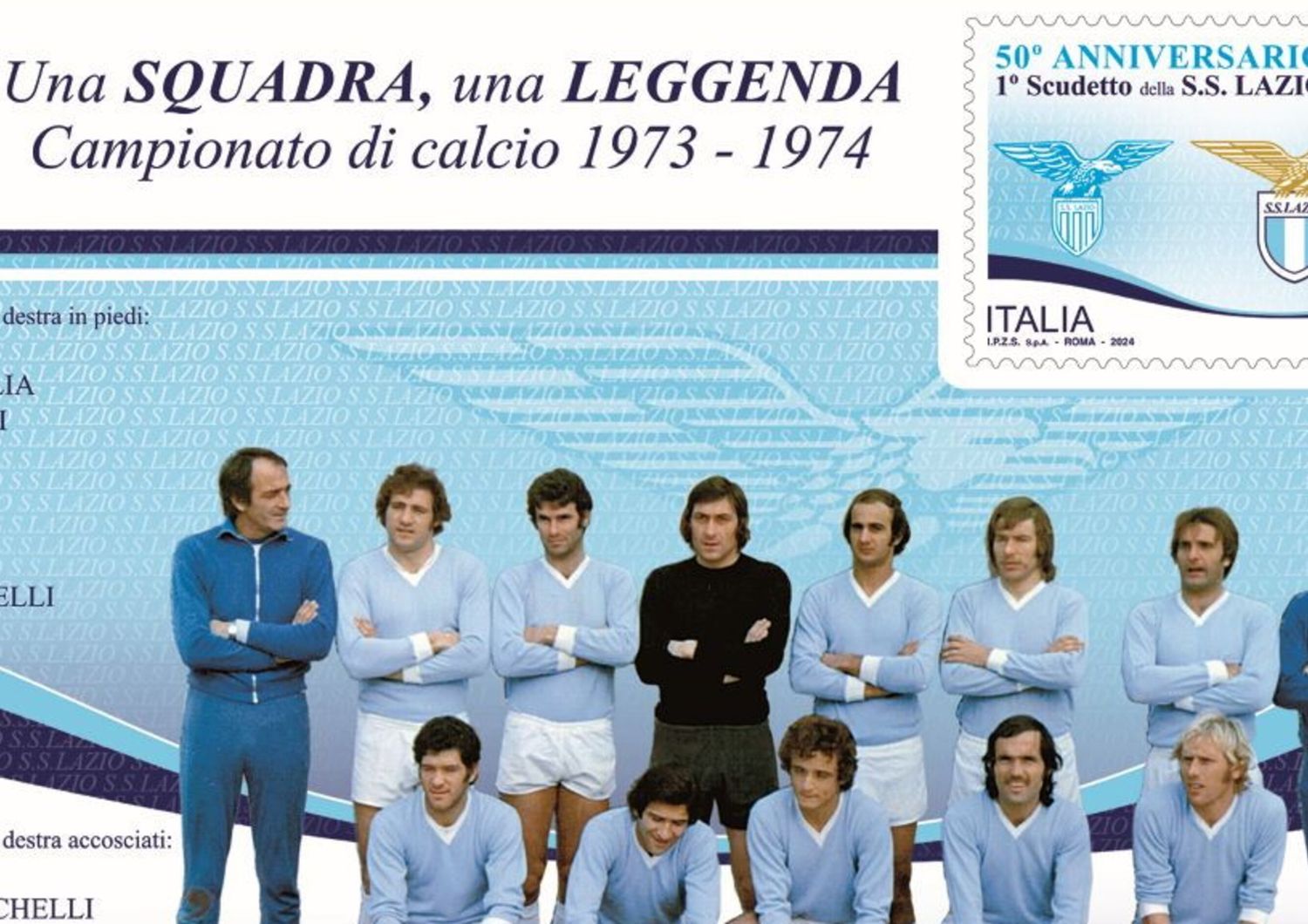 Francobollo celebrativo primo scudetto SS Lazio