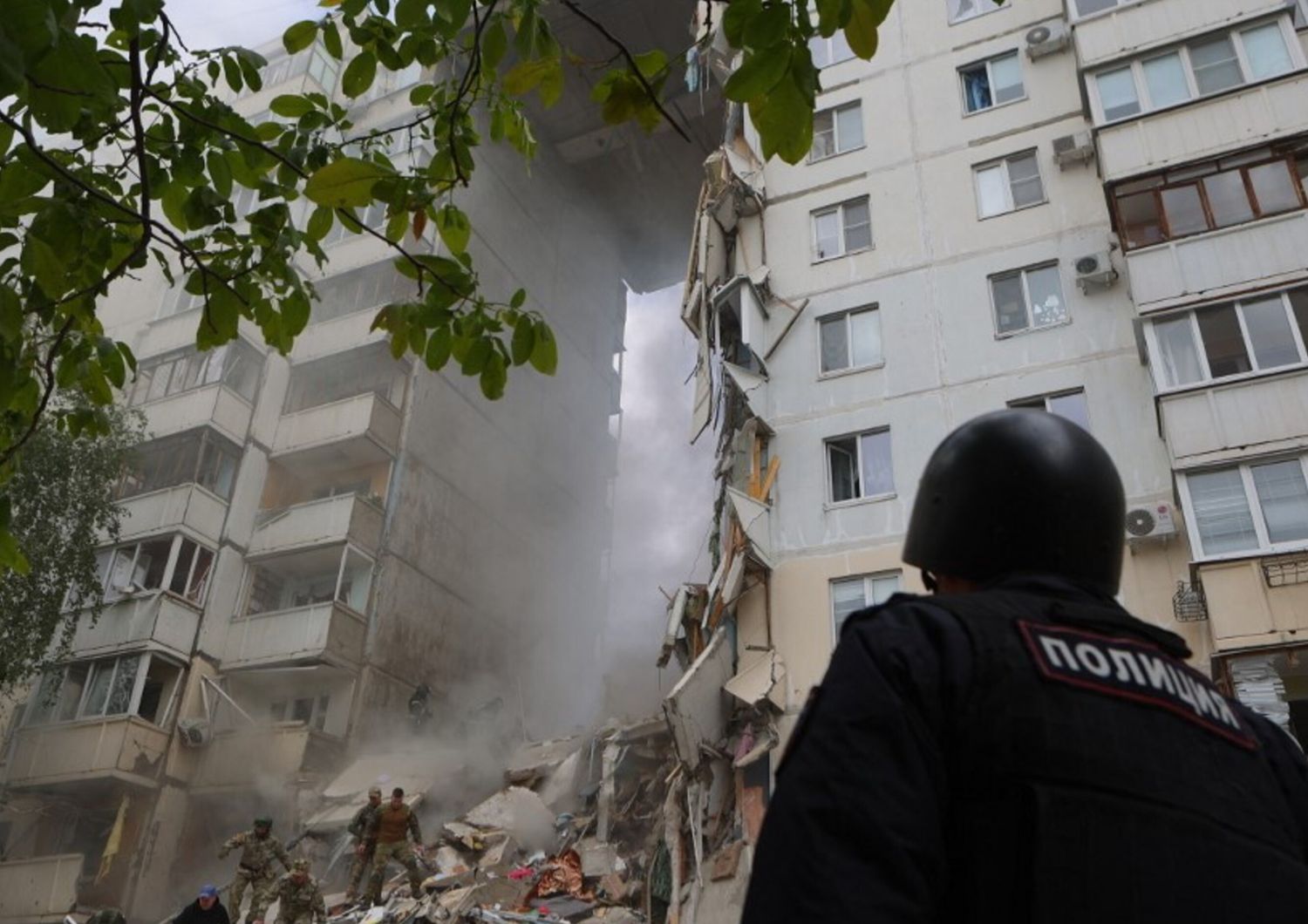 L'edificio crollato a Belgorod