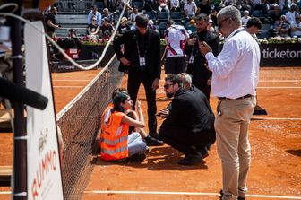 La protesta degli attivisti di Ultima Generazione agli Internazionali d'Italia di tennis al Foro Italico