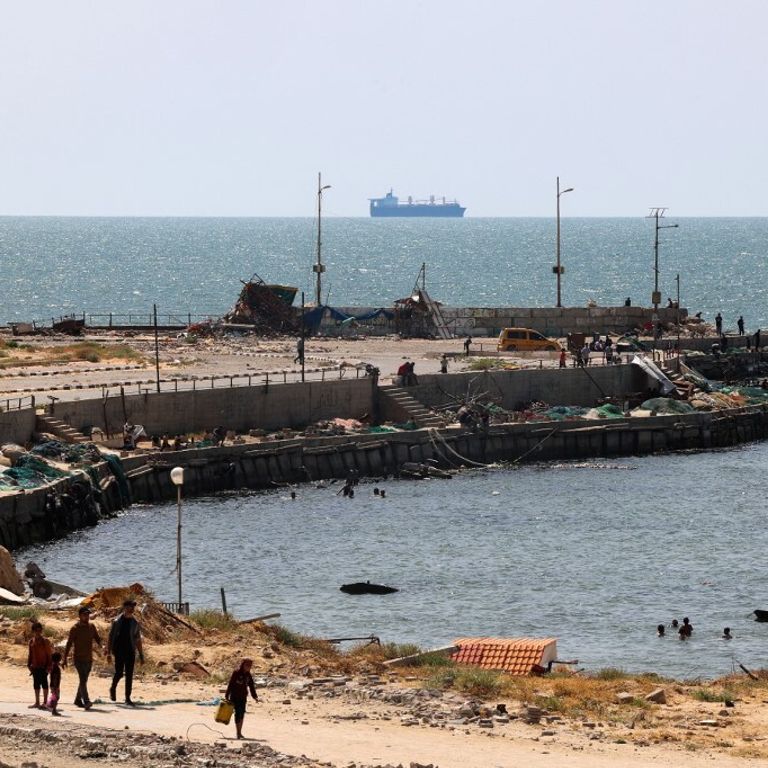 Il molo costruito dagli Usa per gli aiuti umanitari a Gaza