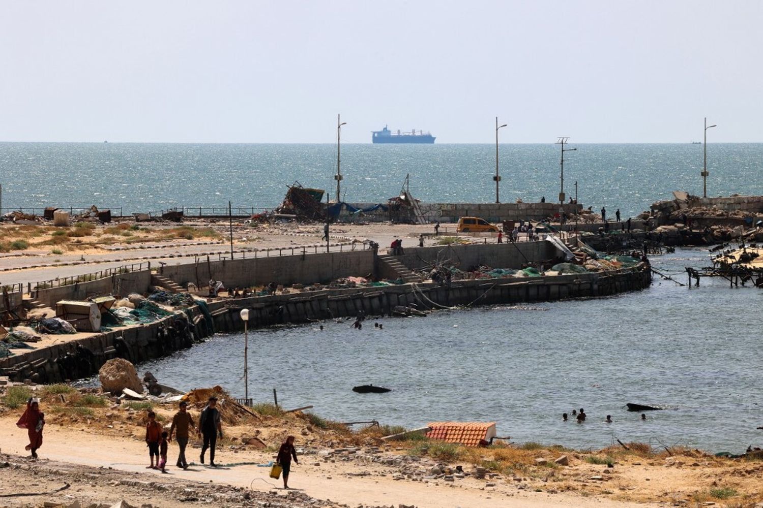 Il molo costruito dagli Usa per gli aiuti umanitari a Gaza