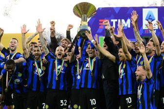 L'Inter festeggia la conquista del 20esimo scudetto