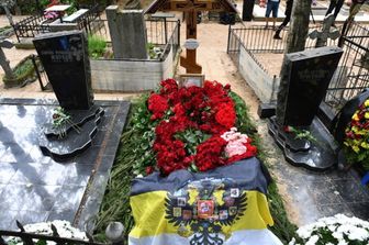 La tomba del capo del gruppo mercenario privato Wagner Yevgeny Prigozhin