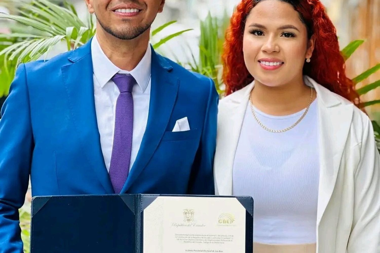 Cristhian Nieto e sua moglie Nicole Burgos