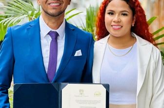 Cristhian Nieto e sua moglie Nicole Burgos