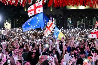 Manifestazione in Georgia contro la cosiddetta "legge russa"