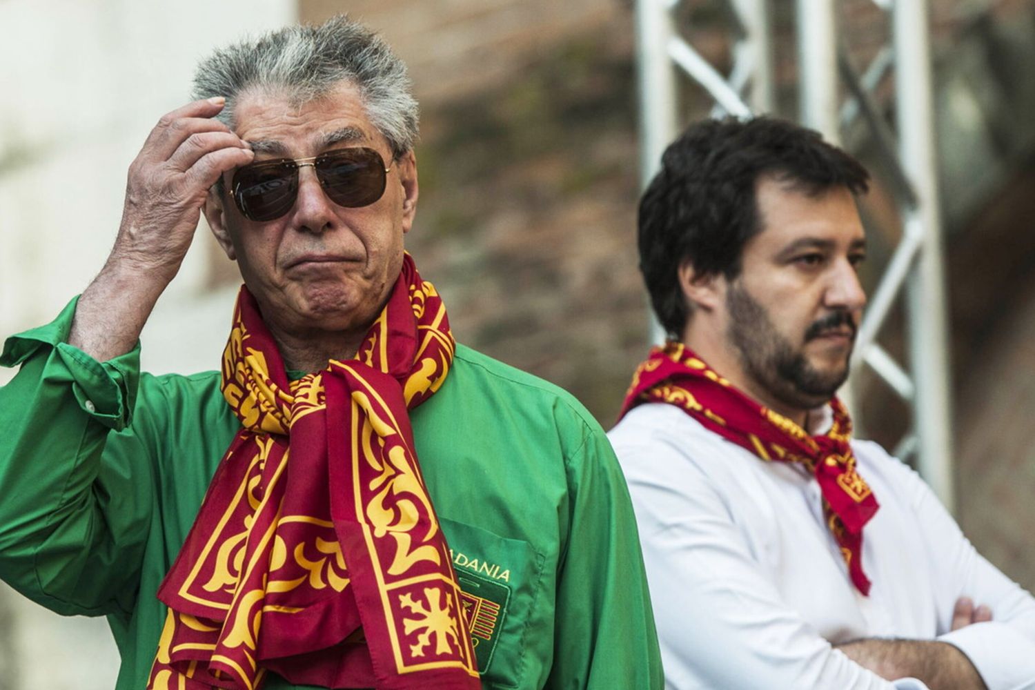 Umberto Bossi e Matteo Salvini (Agf)
