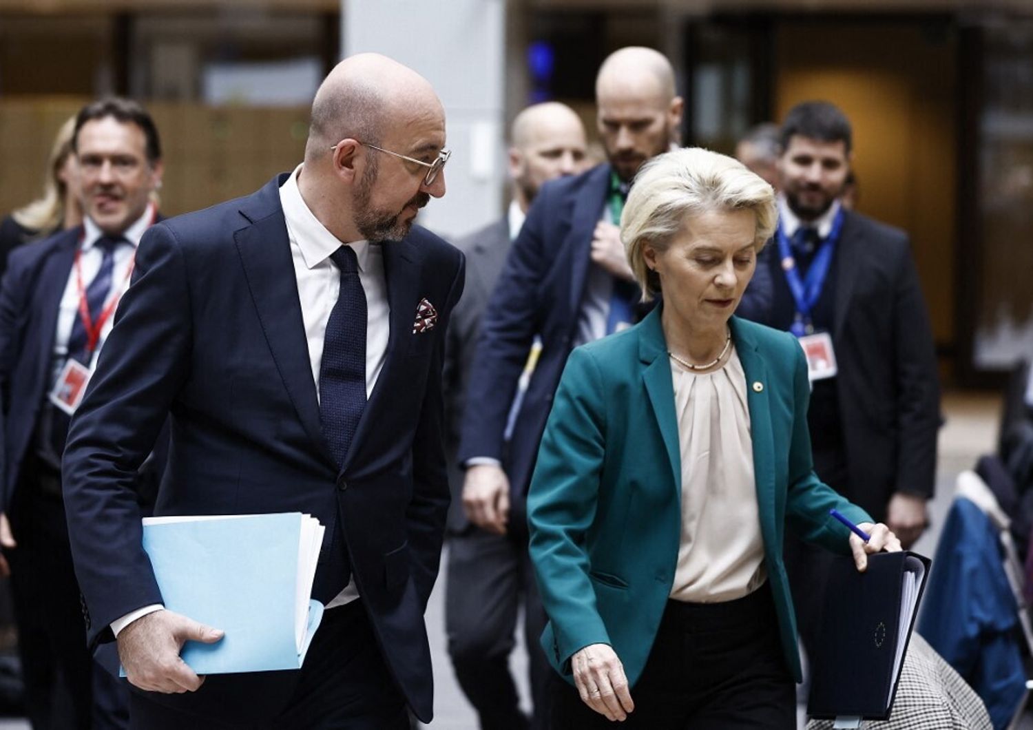 Ursula von der Leyen e Charles Michel a Bruxelles