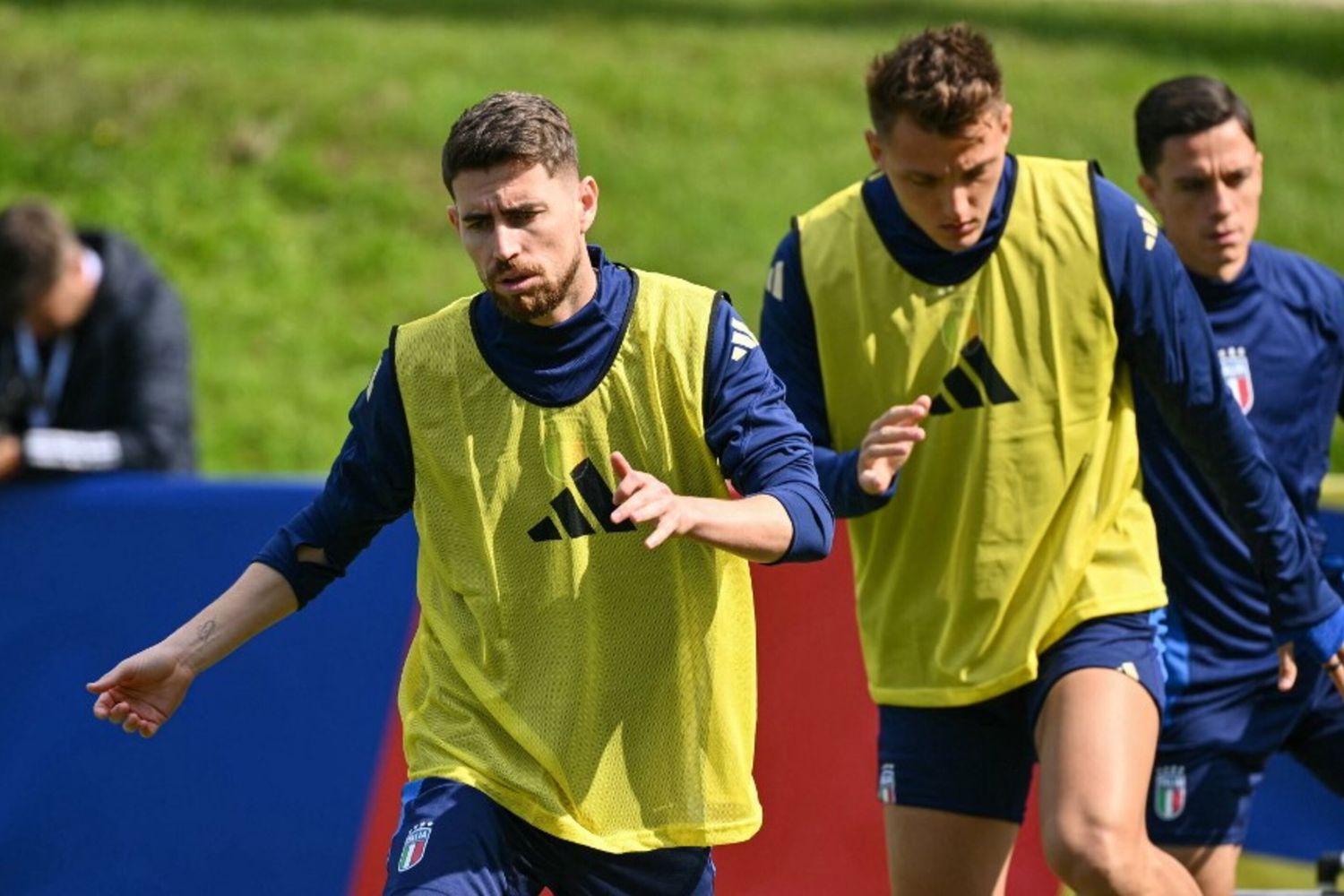 Gli azzurri in allenamento