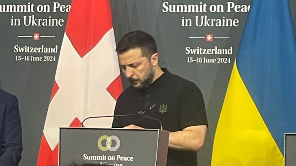 Il presidente ucraino Zelensky alla Conferenza di Pace in Svizzera