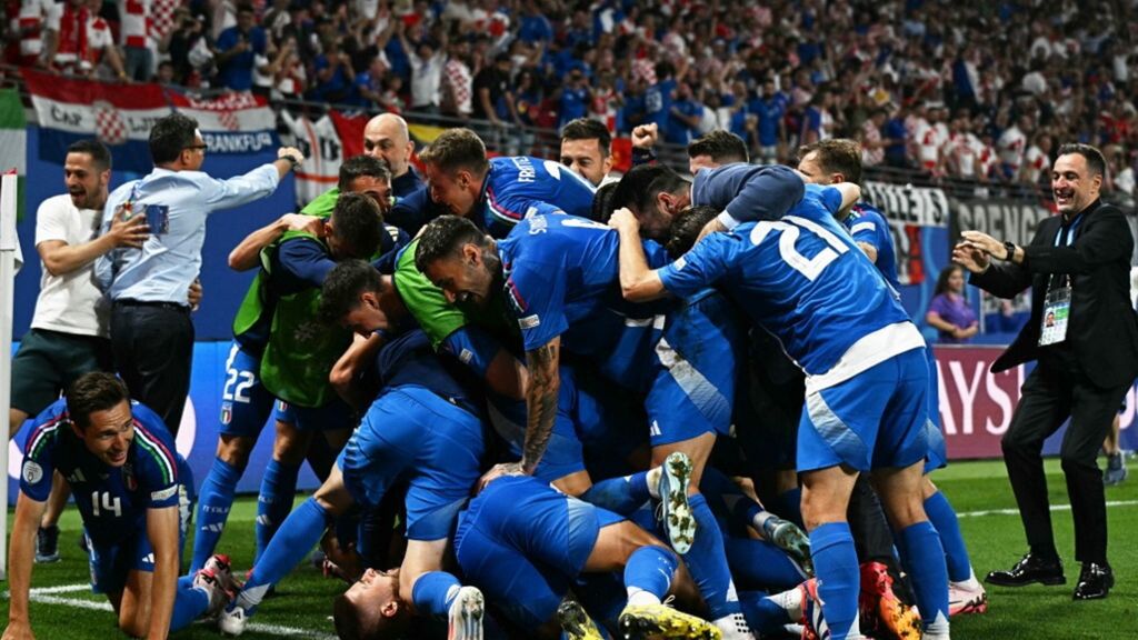 Italia esulta dopo il gol contro la Croazia