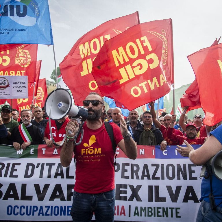 Manifestazione dei lavoratori dell'ex Ilva