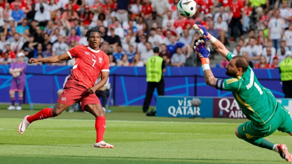 L'occasionissima di Embolo sventata da Donnarumma