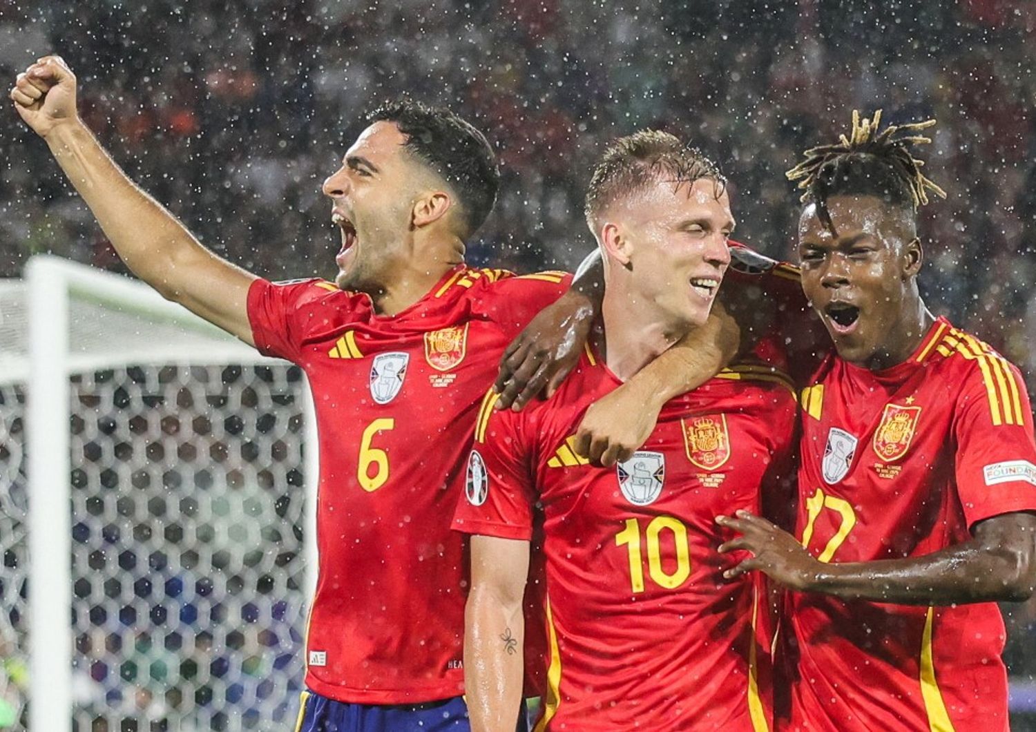 La Spagna esulta a Euro 2024 dopo la vittoria con la Georgia