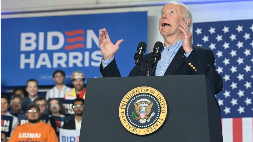 Biden e il suo discorso alla folla a Madison, nel Wisconsin