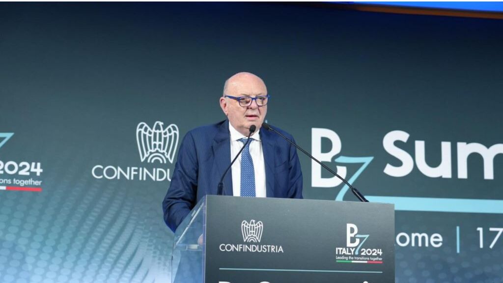 Le  ministre italien de l'Environement , Gilberto Pichetto au B7 Italie Summit de 2024