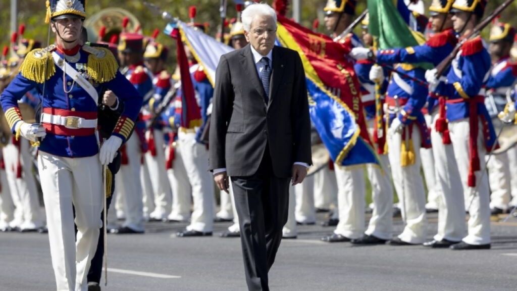 Le Président de la République Sergio Mattarella à son arrivée au Palais du Planalto