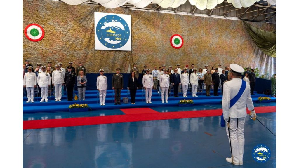 La cérémonie de passation du commandement de la mission  EuNavFor Med – Irini à Rome le 19 juillet