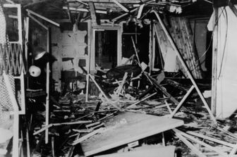uesta immagine mostra il quartier generale di Adolf Hitler, la cosiddetta Wolfsschanze, vicino a Rastenburg, dopo il tentativo di assassinio di Hitler del 20 luglio 1944