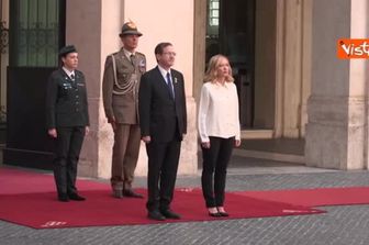 Meloni riceve il Presidente israeliano Herzog a Palazzo Chigi
