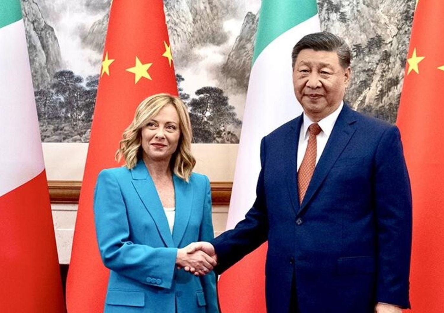 Giorgia Meloni rencontre  le président chinois Xi Jinping, Pékin, le 29 juillet 2024