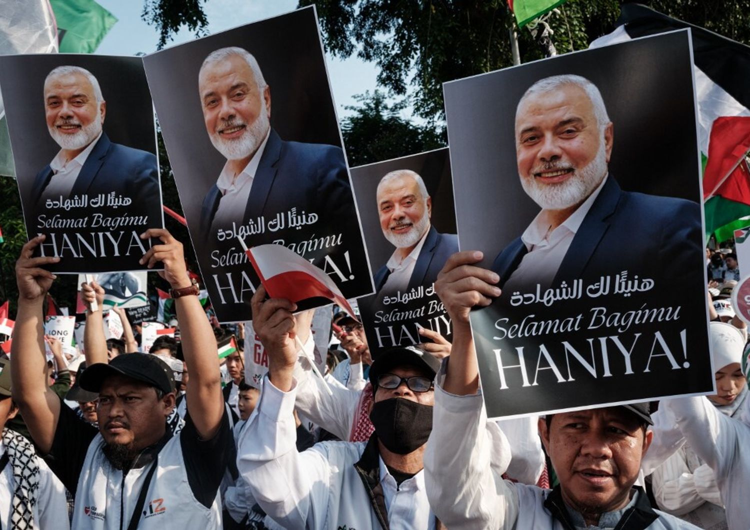 Manifestanti ricordano Ismail Haniyeh