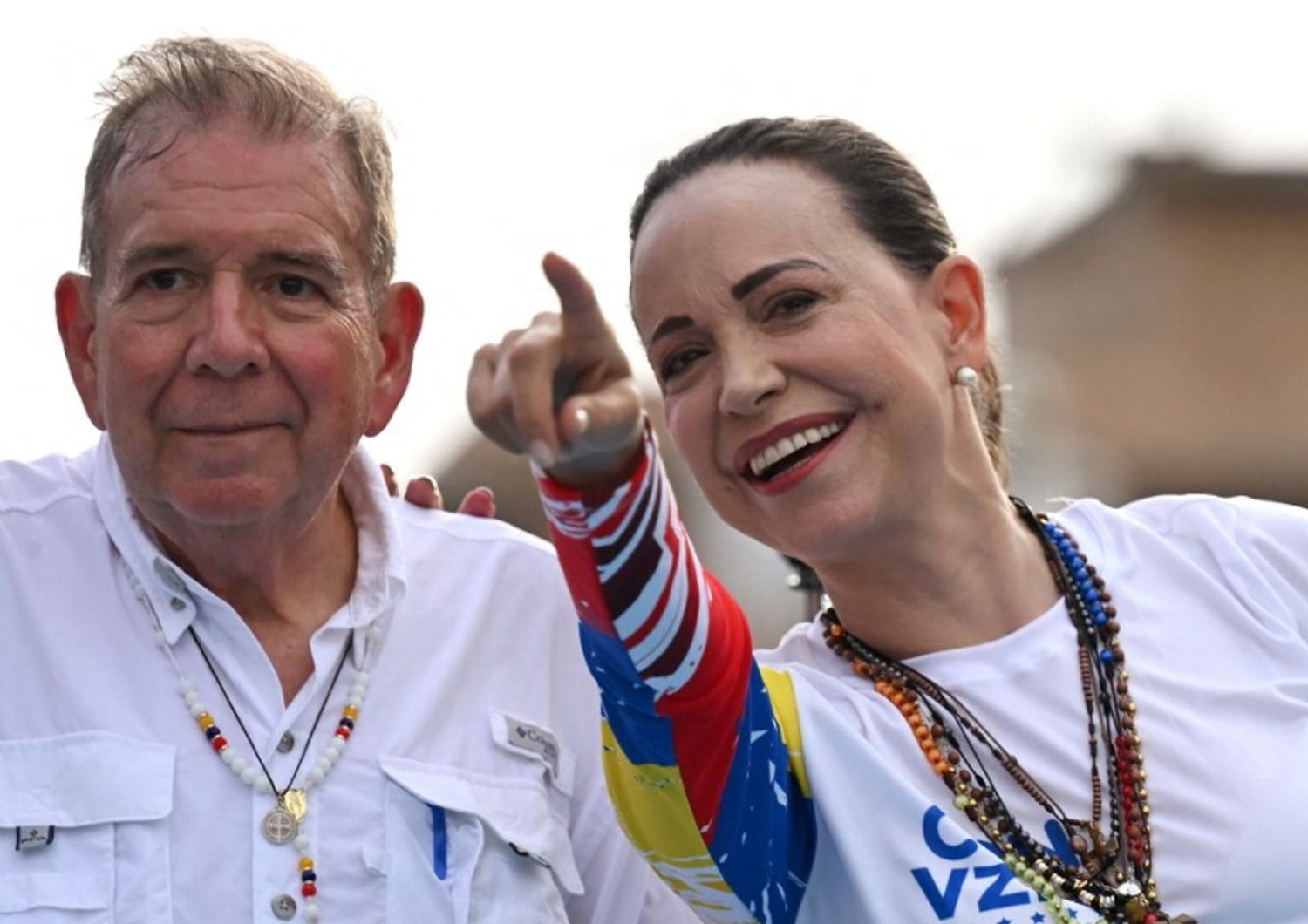 Il candidato presidenziale dell'opposizione venezuelana Edmundo Gonzalez Urrutia e la leader dell'opposizione Maria Corina Machado