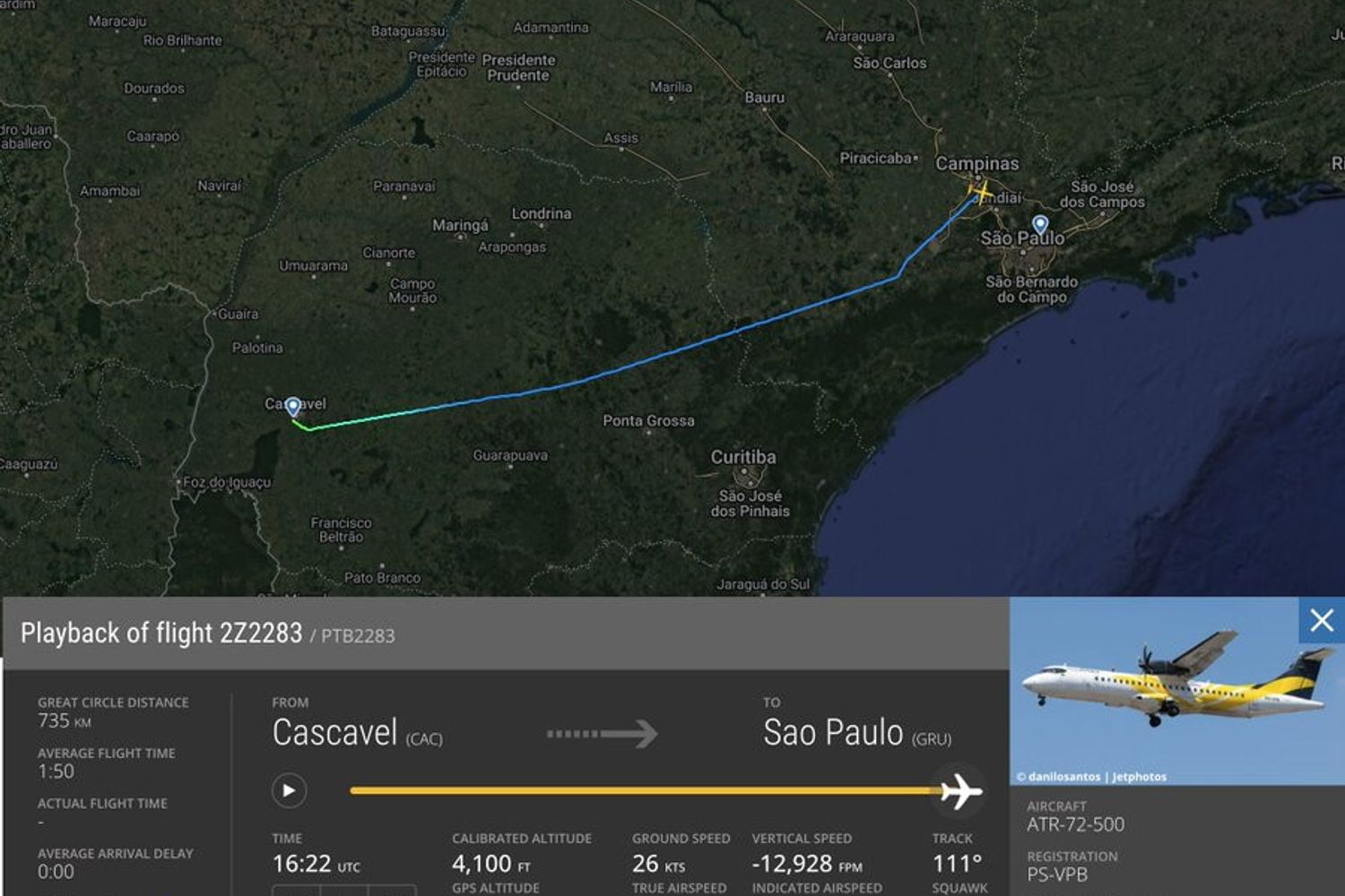 L’aereo caduto in Brasile