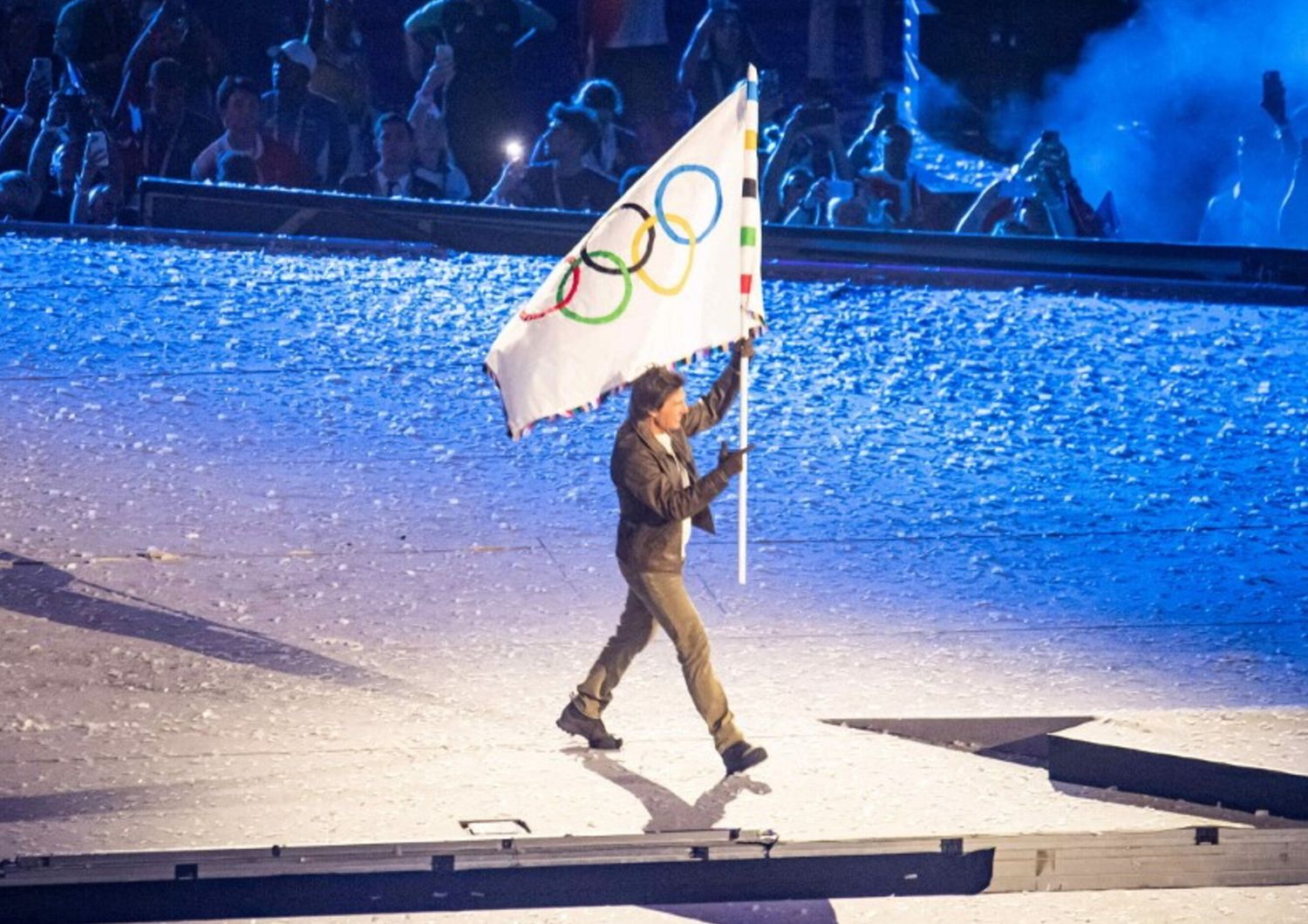 Tom Cruise alla cerimonia di chiusura delle Olimpiadi di Parigi