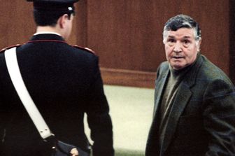 Tot&ograve; Riina in tribunale a Palermo nel 1993