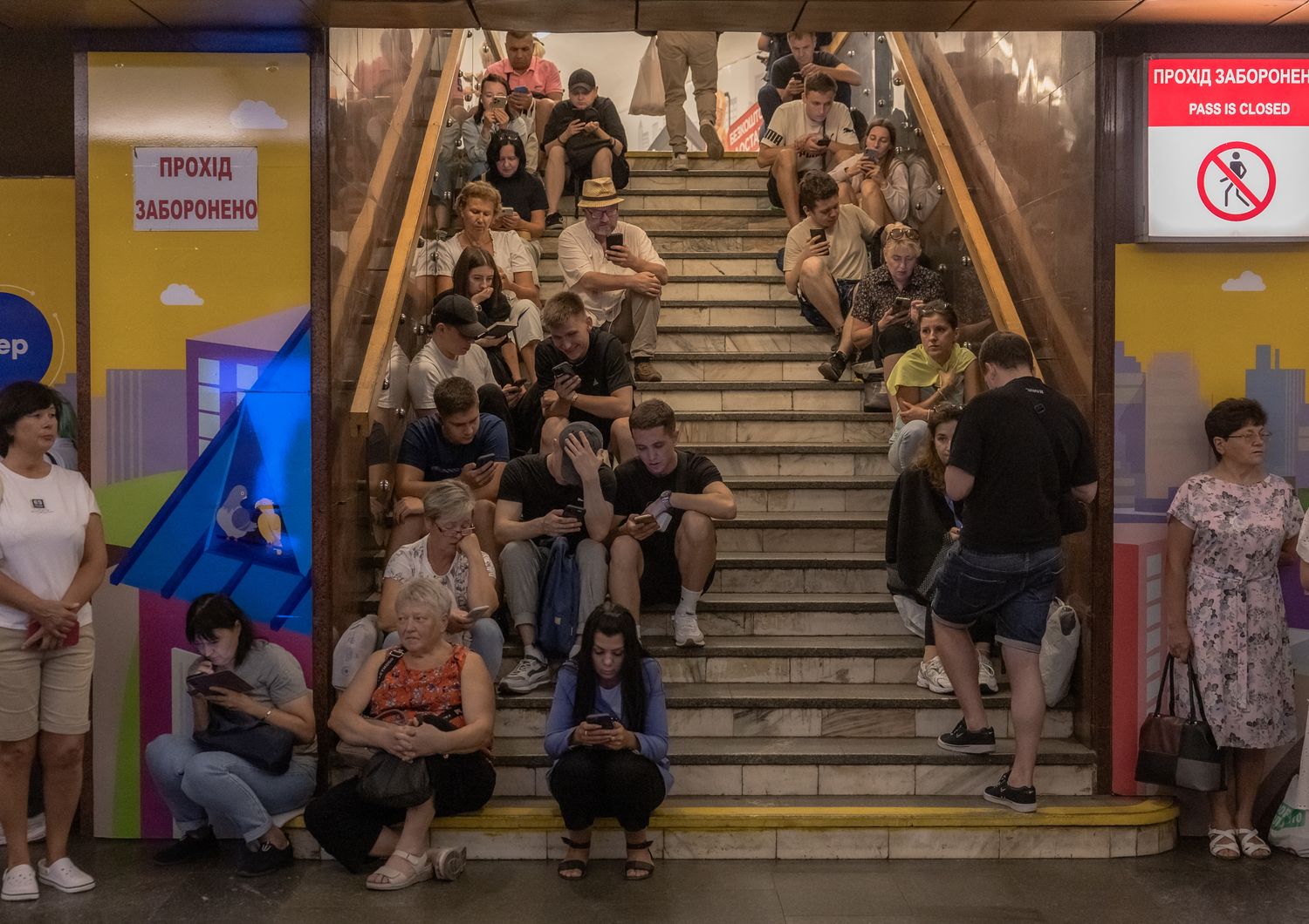 Alcuni cittadini si sono rifugiati nella metropolitana di Kiev