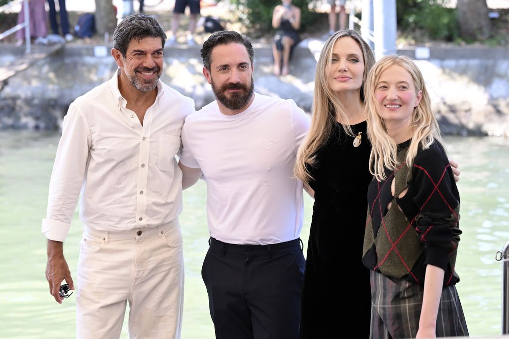 Nella foto Pierfrancesco Favino, Pablo Larraín, Angelina Jolie e Alba Rohrwacher