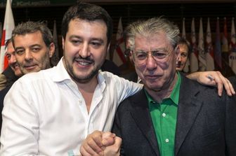 &nbsp;&nbsp;Matteo Salvini e Umberto Bossi al Congresso Federale Lega Nord, il15 dicembre 2013.