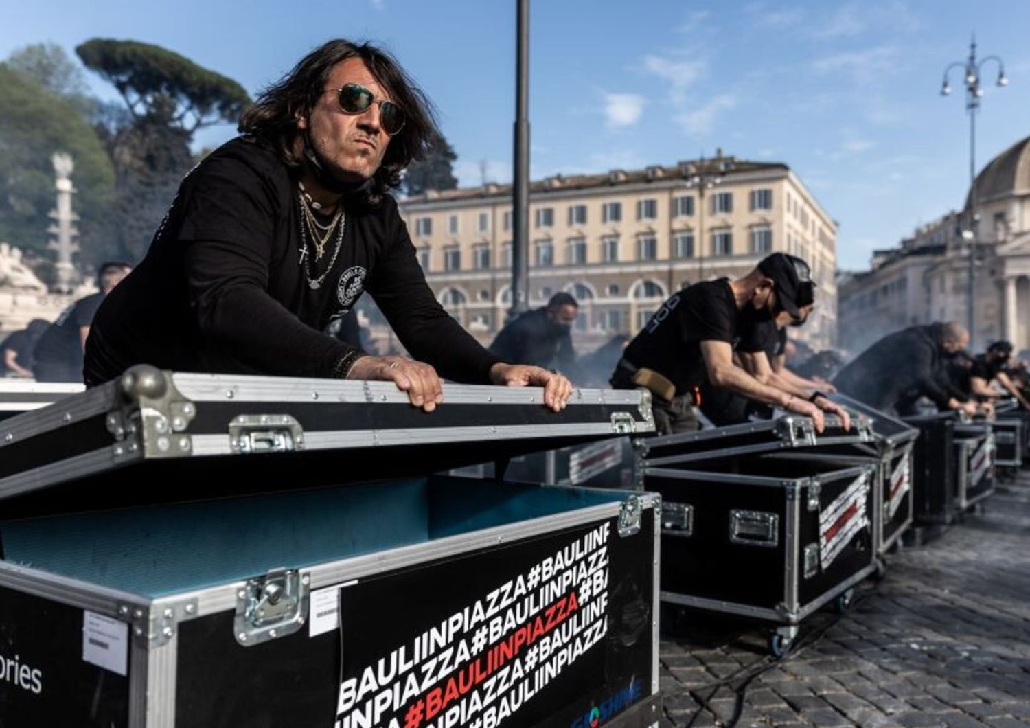 La protesta dei lavoratori dello spettacolo durante la pandemia