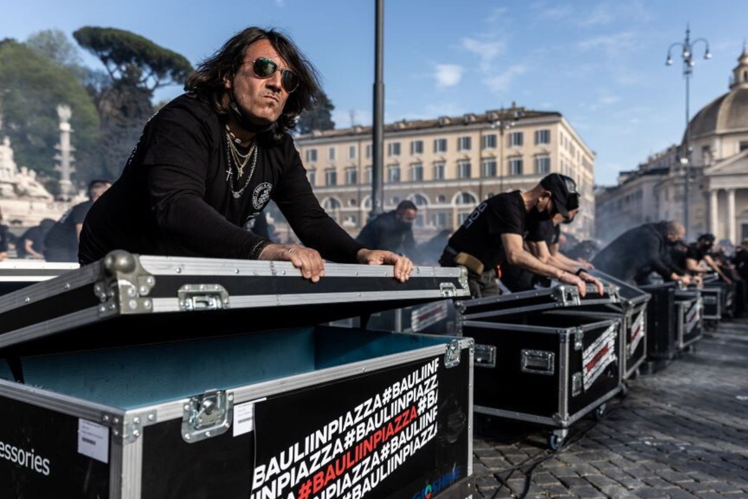 La protesta dei lavoratori dello spettacolo durante la pandemia
