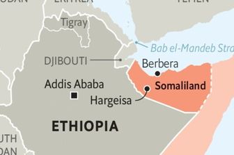 Carte géographique : Ethiopie, Djibouti et le Somaliland