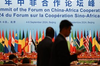 Le Grand Hall du Peuple de Pékin lors du Forum sur la coopération sino-africaine (FOCAC), septembre 2024.