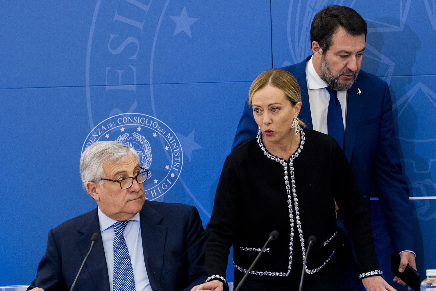 Tajani,  Meloni, Salvini