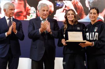 Un moment de la cérémonie de lancement officiel de la Journée du sport italien dans le monde