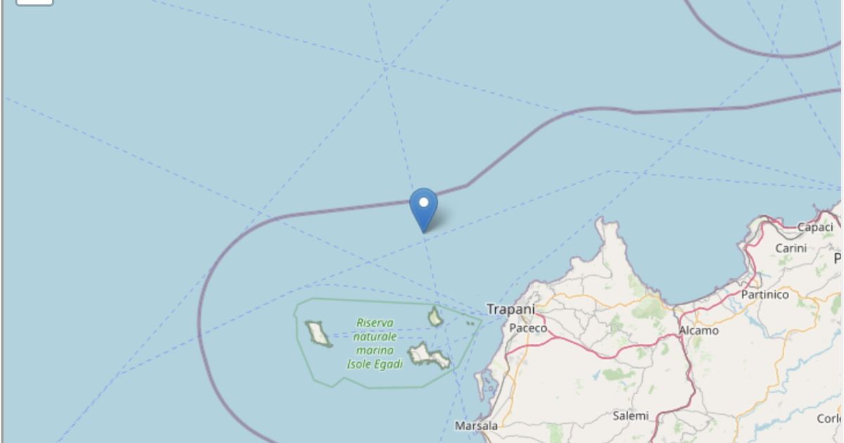 Forte scossa di terremoto al largo di Trapani