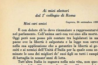 Lettera dimissioni Giuseppe Garibaldi