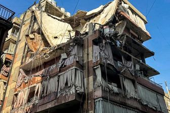 Edificio colpito da Israele a sud di Beirut il 24 settembre