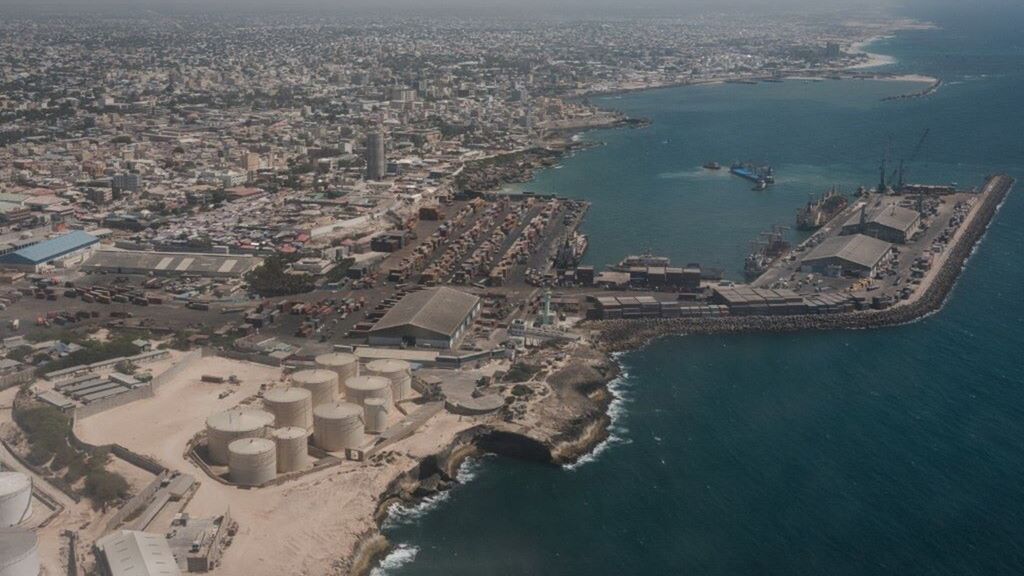 Port de Mogadiscio, vue aérienne