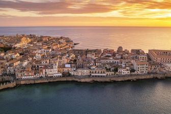 L'île d'Ortigia, vue aérienne de la vieille ville fortifiée