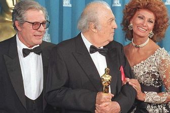 &nbsp;Federico Fellini, Sophia Loren e Marcello Mastroianni