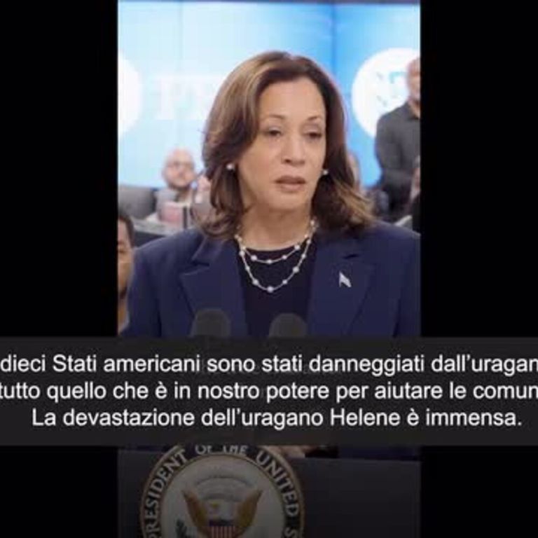 Kamala Harris: "Devastazione causata da uragano Helene è immensa"